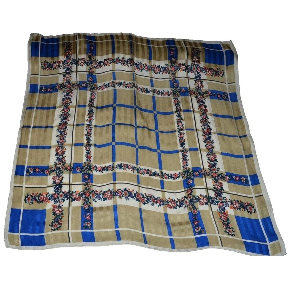 Vtg 60s Albert Nipon Square Scarf 30X30  Floral square‎ style